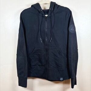 American Giant Classic Full Zip Hoodie Womens Large Black Casual Comfort Quality